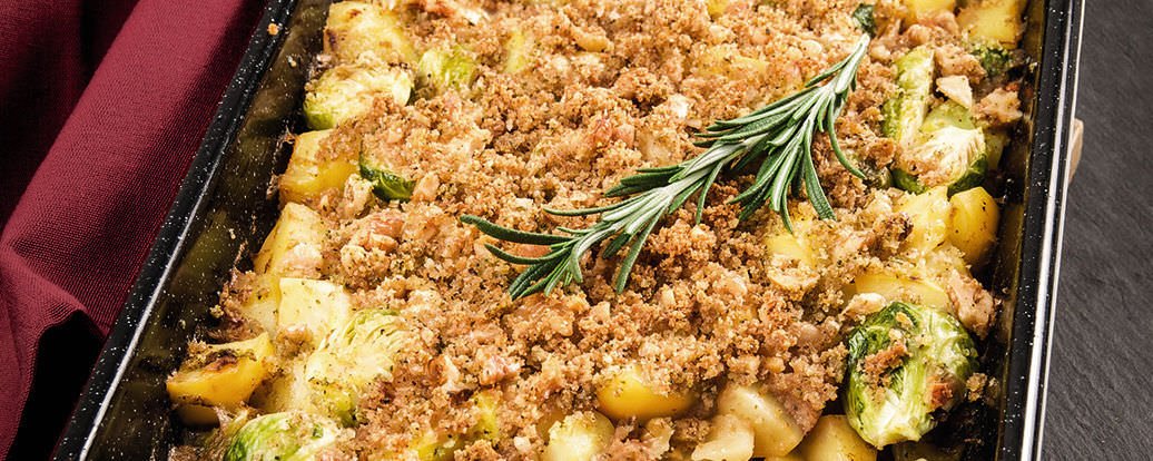 Rosenkohl-Kartoffel-Auflauf • Vegan Taste Week