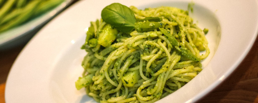 Spaghetti Liguria mit selbstgemachtem Pesto